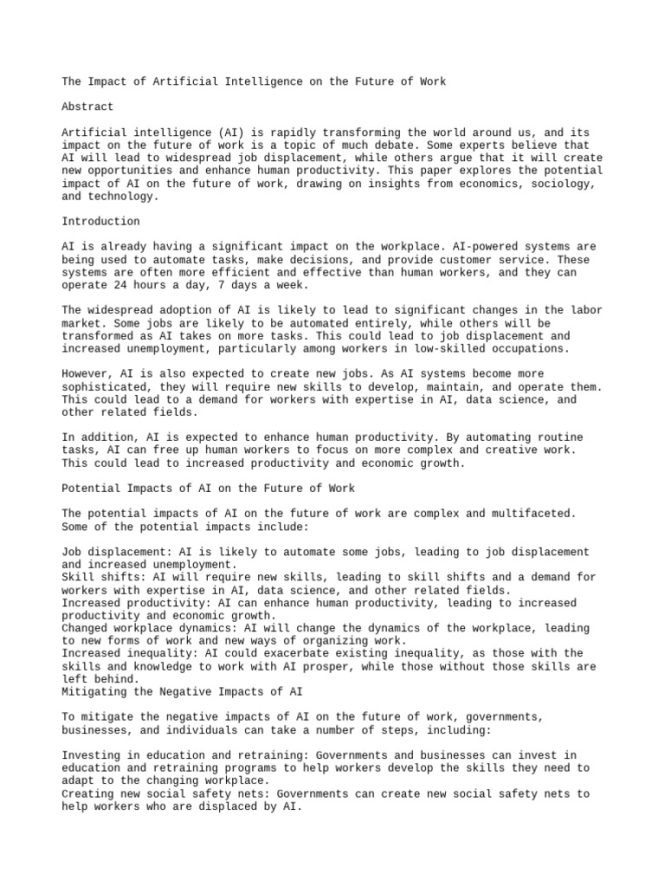 Featured image for The Impact of Artificial Intelligence on the Future of Employment and Careers Plan