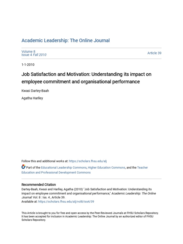 Content image for Understanding the Psychology of Job Satisfaction and Workplace Motivation Plan
